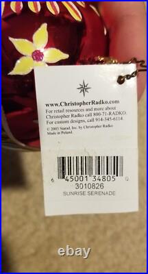Retired Christopher Radko Sunrise Serenade Reflector Glass Christmas Ornament Retired Christopher Radko Sunrise Serenade Reflector Glass Christmas Ornament