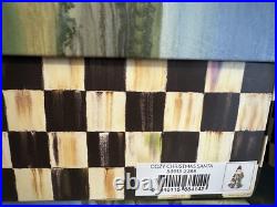 Retired Mackenzie Childs Cozy Christmas Santa Glass Ornament Bnib