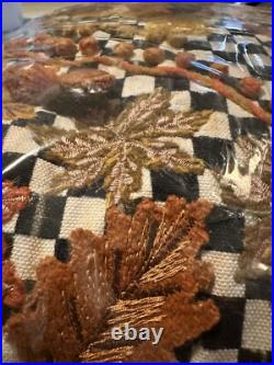 Retired Mackenzie Childs Falling Leaves Courtly Check Throw Pillow - Bnib