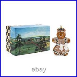 Retired Mackenzie Childs Farmhouse Gingerbread Girl Glass Ornament Bnib