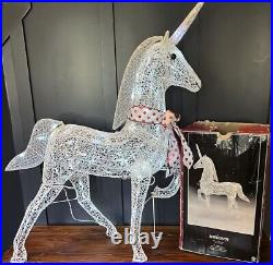 Retired Trim A Home Christmas Glitter Unicorn Lighted Yard Art Decoration 36