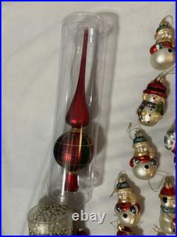 Retro Christmas Ornaments Lot of 100 with Tree Topper, Beads, & Lg Skirt FAST SHIP