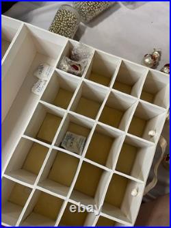 Retro Christmas Ornaments Lot of 100 with Tree Topper, Beads, & Lg Skirt FAST SHIP