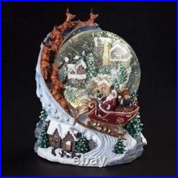 Roman Musical Led Swirl Dome WithSanta's Sleigh 134368