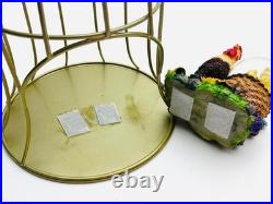 Rooster and Chicks Snow Globe with Protective Display Cage