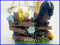 Rooster and Chicks Snow Globe with Protective Display Cage