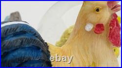Rooster and Chicks Snow Globe with Protective Display Cage