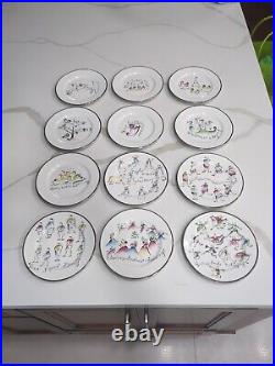 Rosanna 12 Twelve Days Of Christmas Plates Italy Nice! Ships Free