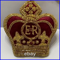 Royal Collection Trust Beaded Crown Ornament Red God Save Queen Elizabeth HM New