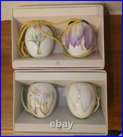Royal Copenhagen Easter Egg 2022 Lilac Crocus Poet Daffodil 4 Set