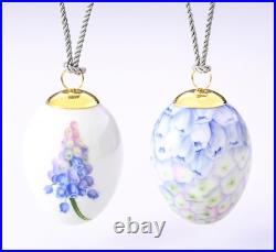 Royal Copenhagen Easter Egg Ornament Set of 2pcs Hyacinth Porcelain Petal Japan