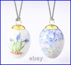 Royal Copenhagen Easter Egg Ornament Set of 2pcs Hyacinth Porcelain Petal Japan