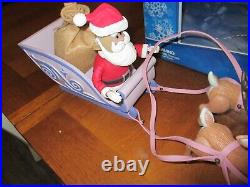 Rudolph Red Nosed Reindeer Santa's Sleigh & Team 2003 playing mantis large size