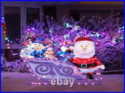 Rudolph the Red-Nosed Reindeer 42in Wide Rudolph Santa and Sleigh 2D PreLit Yard