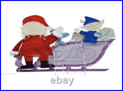 Rudolph the Red-Nosed Reindeer 42in Wide Rudolph Santa and Sleigh 2D PreLit Yard