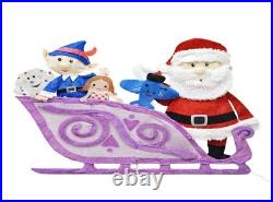 Rudolph the Red-Nosed Reindeer 42in Wide Rudolph Santa and Sleigh 2D PreLit Yard