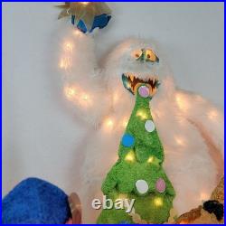 Rudolph the Red Nosed Reindeer Christmas 3D Tinsel Lighted Yard Decor 7pc Set