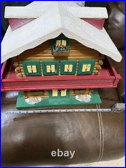 Rustic Log Cabin Wood Advent Calendar with 24 Drawers/Doors To Fill with Gifts