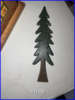 Rustic Wood Log Cabin Advent Calendar on Turntable 24 Doors 13 Figures Christmas