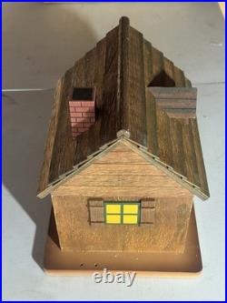 Rustic Wood Log Cabin Advent Calendar on Turntable 24 Doors 13 Figures Christmas