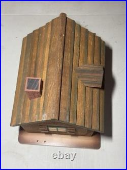 Rustic Wood Log Cabin Advent Calendar on Turntable 24 Doors 13 Figures Christmas