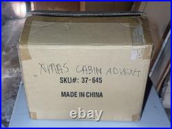 Rustic Wood Log Cabin Advent Calendar on Turntable 24 Doors 13 Figures Christmas