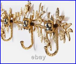 SOLD OUT BNIB MacKENZIE CHILDS PETAL LARGE GOLD WALL HOOK RACK