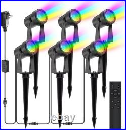 SUNTHIN Outdoor Landscape Lighting with Remote, RGBW Color 6 Pack, Multicolor SUNTHIN Outdoor Landscape Lighting with Remote, RGBW Color 6 Pack, Multicolor