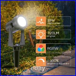 SUNTHIN Outdoor Landscape Lighting with Remote, RGBW Color 6 Pack, Multicolor SUNTHIN Outdoor Landscape Lighting with Remote, RGBW Color 6 Pack, Multicolor
