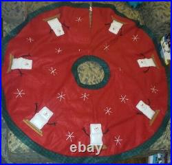S'mores Tree Skirt Red Green RARE Seasons of Cannon Falls Midwest Christmas