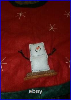 S'mores Tree Skirt Red Green RARE Seasons of Cannon Falls Midwest Christmas