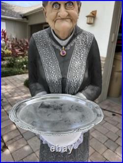 Sadie the Old maid life size prop Halloween statue Dobson the butler