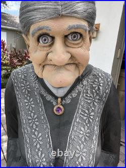 Sadie the Old maid life size prop Halloween statue Dobson the butler