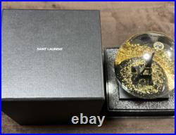 Saint Laurent Eiffel Tower Snow Globe Black & Gold Rare Limited Used JAPAN