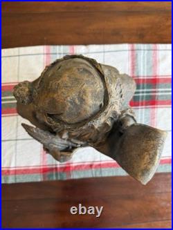Santa Claus Bust Figurine Holding Scroll List Freestanding Christmas Decor