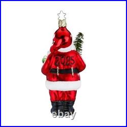 Santa Claus Inge Glas 2025 Annual German Glass Christmas Ornament 5 Inches Tall