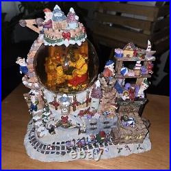 Santa & Elves Rotating Musical Christmas Snow Globe plays Jingle Bells 10. 5