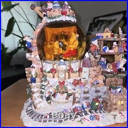 Santa & Elves Rotating Musical Christmas Snow Globe plays Jingle Bells 10. 5