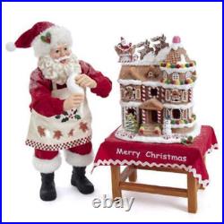 Santa with LED Gingerbread House 10.5 Set of 2 Santa with LED Gingerbread House 10.5 Set of 2
