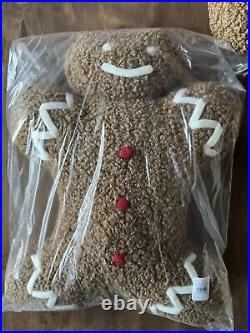 Sealed Pottery Barn Gingerbread Man Christmas Teddy Faux Fur Pillow