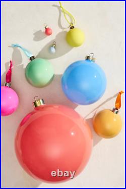 Set 36 Anthropologie 2 Glass Matte Orb Ornament Set Christmas Holiday Rainbow