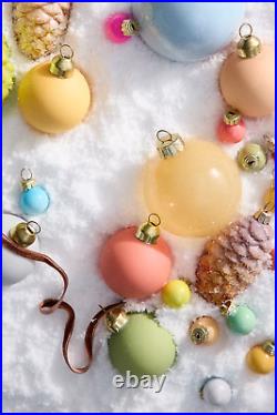 Set 36 Anthropologie 2 Glass Matte Orb Ornament Set Christmas Holiday Rainbow