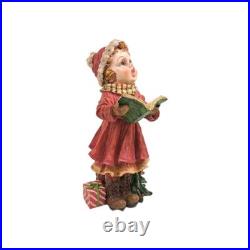 Set Of 2 Cracker Barrel Plaid Tidings Christmas Carolers Boy And Girl Figures
