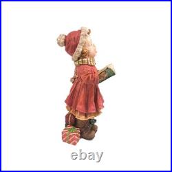 Set Of 2 Cracker Barrel Plaid Tidings Christmas Carolers Boy And Girl Figures