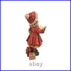 Set Of 2 Cracker Barrel Plaid Tidings Christmas Carolers Boy And Girl Figures