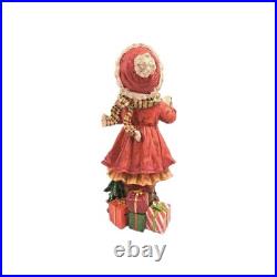 Set Of 2 Cracker Barrel Plaid Tidings Christmas Carolers Boy And Girl Figures