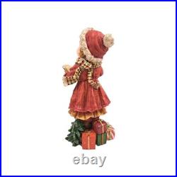 Set Of 2 Cracker Barrel Plaid Tidings Christmas Carolers Boy And Girl Figures