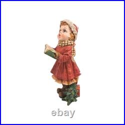 Set Of 2 Cracker Barrel Plaid Tidings Christmas Carolers Boy And Girl Figures