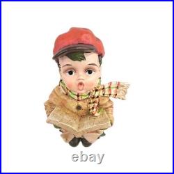 Set Of 2 Cracker Barrel Plaid Tidings Christmas Carolers Boy And Girl Figures