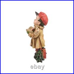 Set Of 2 Cracker Barrel Plaid Tidings Christmas Carolers Boy And Girl Figures